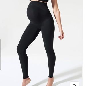 Blanqi Everyday Maternity Belly Support Leggings Pregnancy Black Seamless Sz M